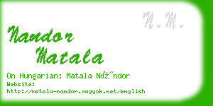 nandor matala business card